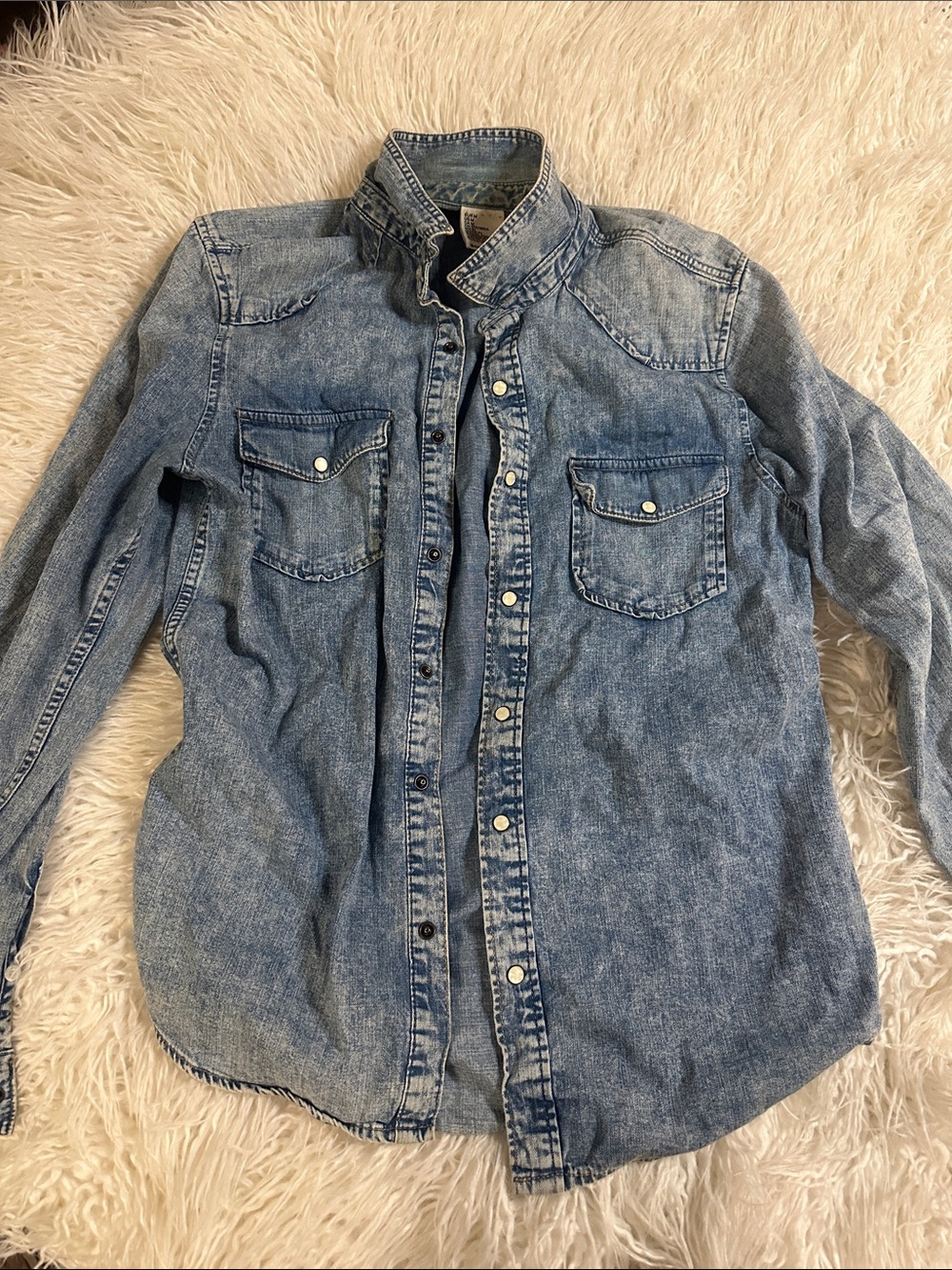 H&M Classic Men's Light Blue Denim Shirt